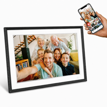Frameo Cadre Photo Numérique HF-109T Noir 10.1 Pouces avec FrameGlow