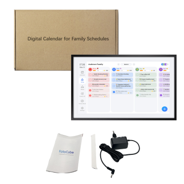 Fotocube Cadre Photo Numérique 3 en 1 avec Calendrier PW156-CA Noir 15.6 pouces