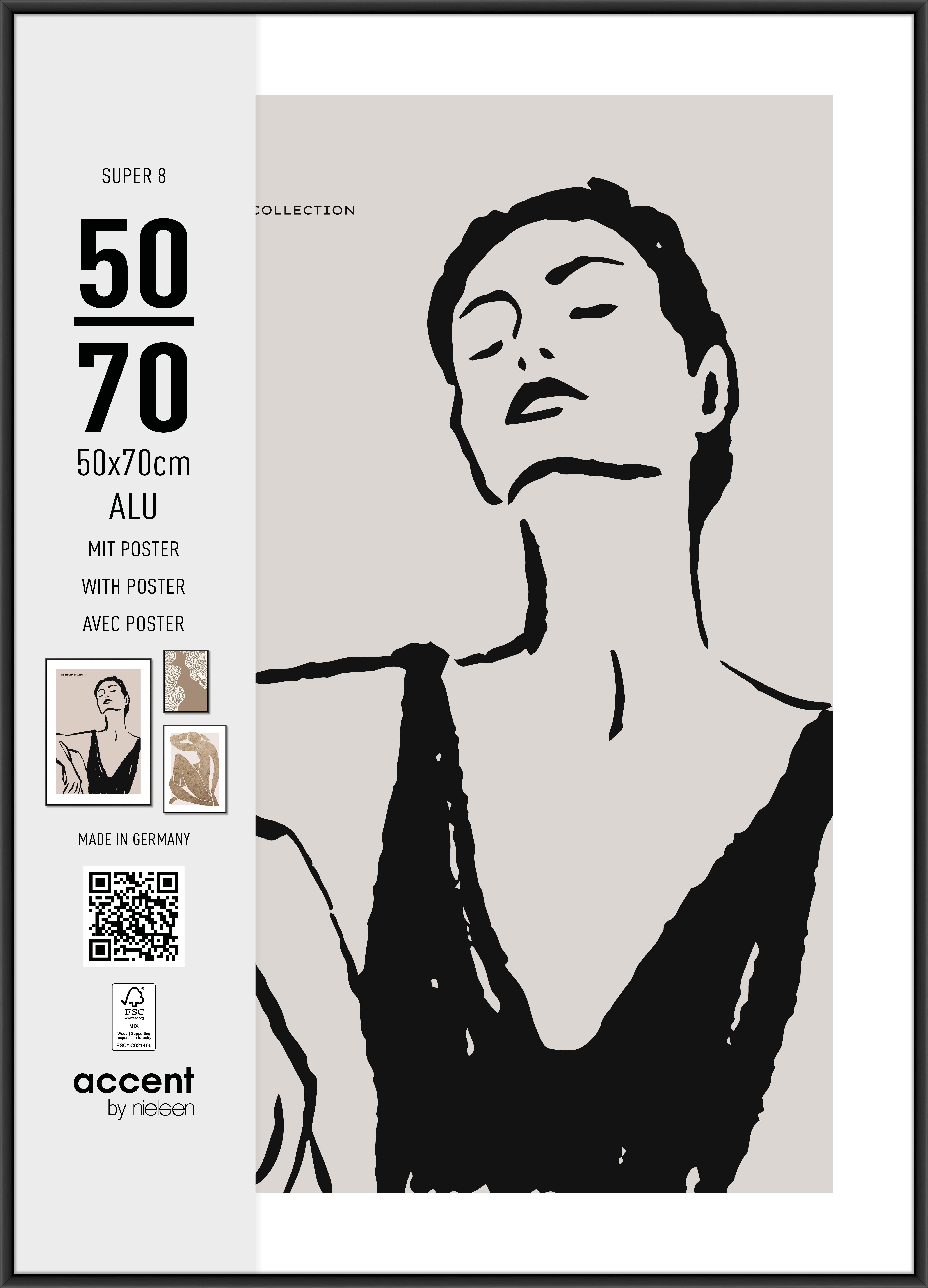 Nielsen Cadre Photo 5452126 Super 8 Noir 50x70 cm