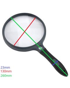 Carson Loupe à Main avec Poignée en Caoutchouc 2x130mm