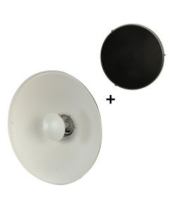 StudioKing Beauty Dish Blanc SK-BD550W 55 cm avec Grille en Nid d'Abeilles